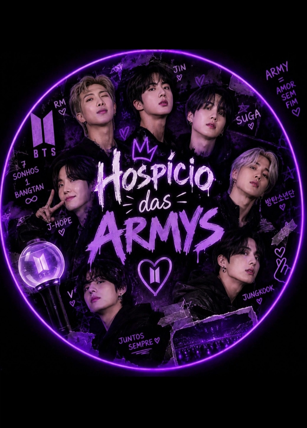 Logo do grupo Hospício das armys 💜